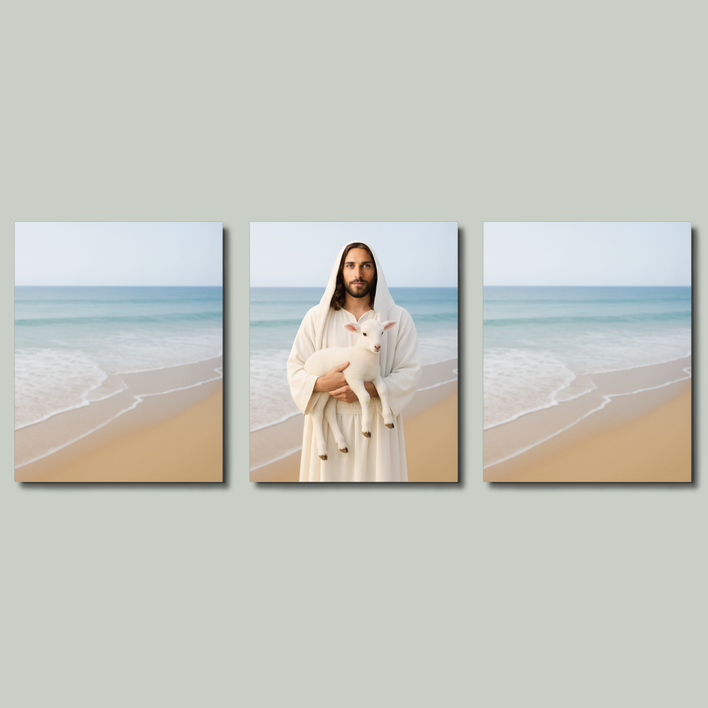 Metal Print: Behold the Lamb | Jesus and Lamb Print | Jesus Holding Lamb Art | Modern Christian Art | Lamb of God art | Jesus Shepherd