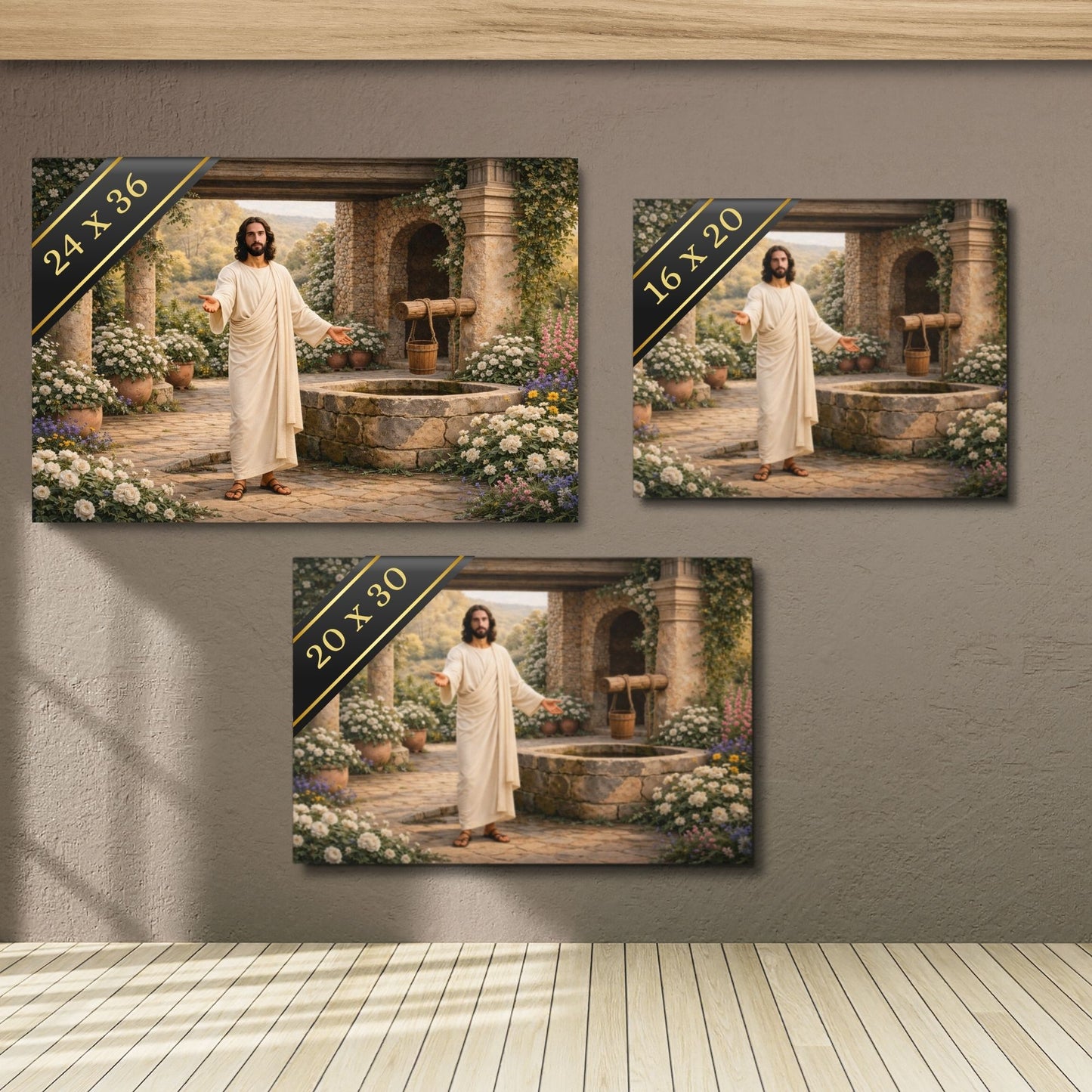 Metal Print: Redeemer at the Well | Jesus at the Well | Come Unto Him | Modern Christian Art | Lamb of God art | Jesus in Jerusalem