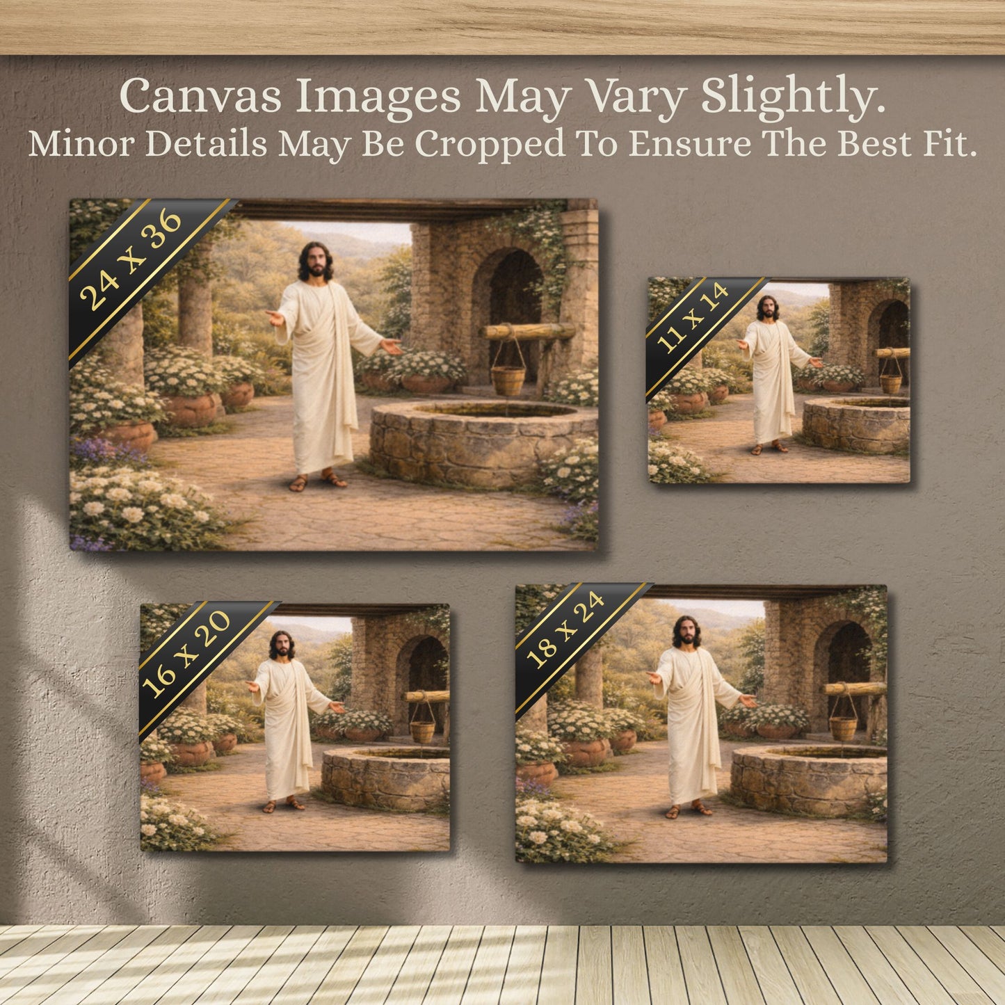 Thin Canvas: Redeemer at the Well | Jesus at the Well | Come Unto Him | Modern Christian Art | Lamb of God art | Jesus in Jerusalem
