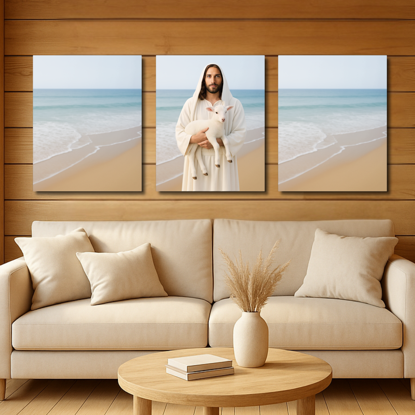 Metal Print: Behold the Lamb | Jesus and Lamb Print | Jesus Holding Lamb Art | Modern Christian Art | Lamb of God art | Jesus Shepherd