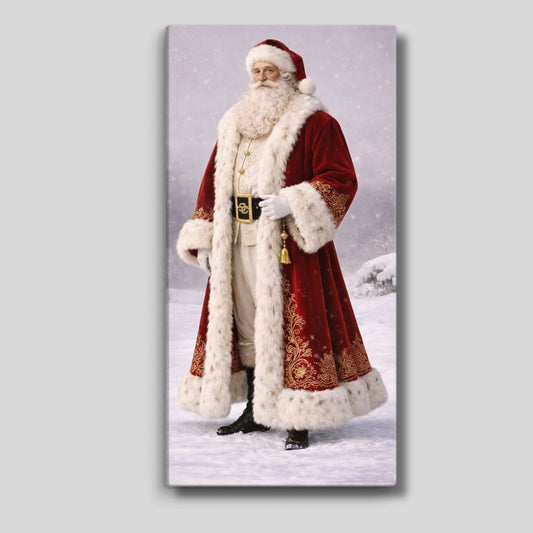 Canvas: Vintage Santa Clause | Father Christmas Canvas | Christmas Santa Art | Elegant Holiday Decor