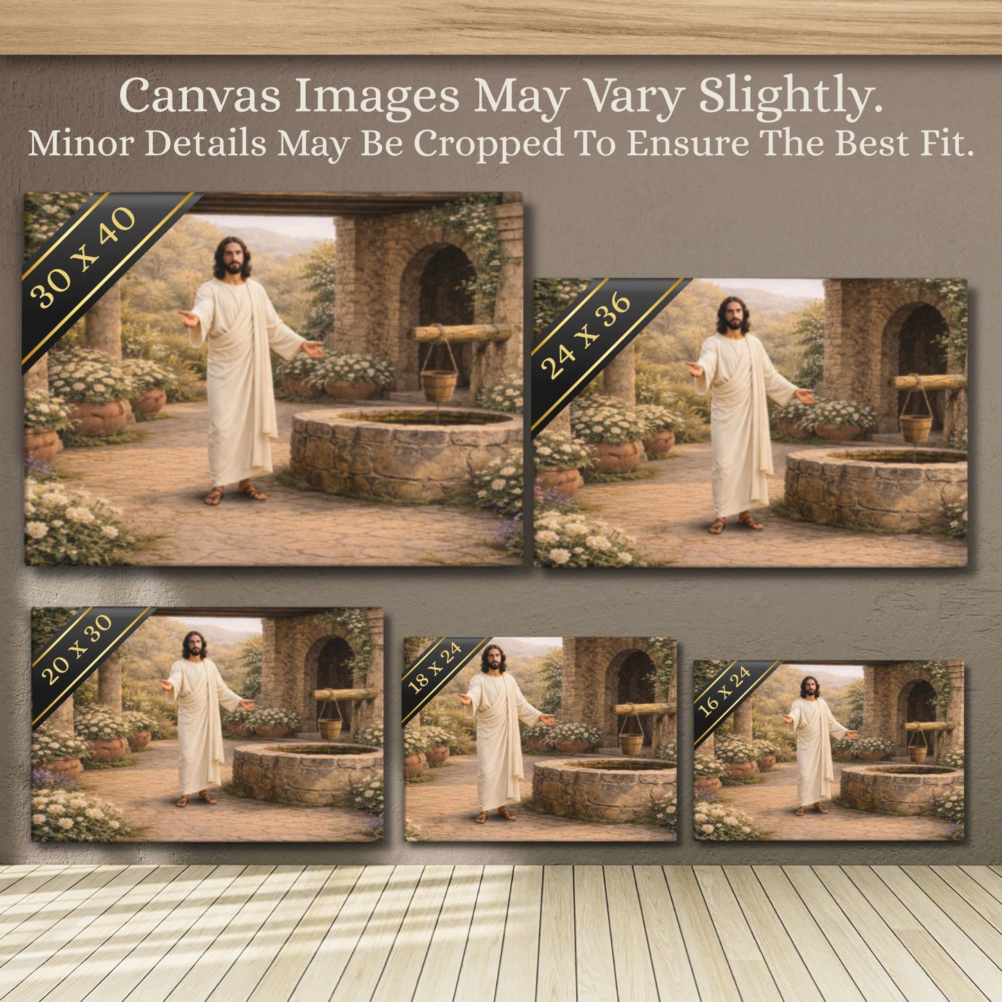 Canvas: Redeemer at the Well | Jesus at the Well | Come Unto Him | Modern Christian Art | Lamb of God art | Jesus in Jerusalem