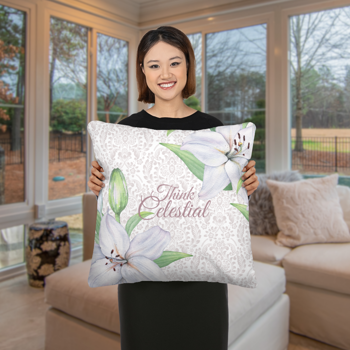 Think Celestial Pillow #2 | Think Celestial Gift | Think Celestial Fabric | LDS Youth Gifts | Celestial Fabric | LDS Inspirational Quotes