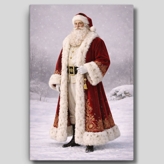 Thin Canvas: Vintage Santa Clause | Father Christmas Canvas | Christmas Santa Art | Elegant Holiday Decor