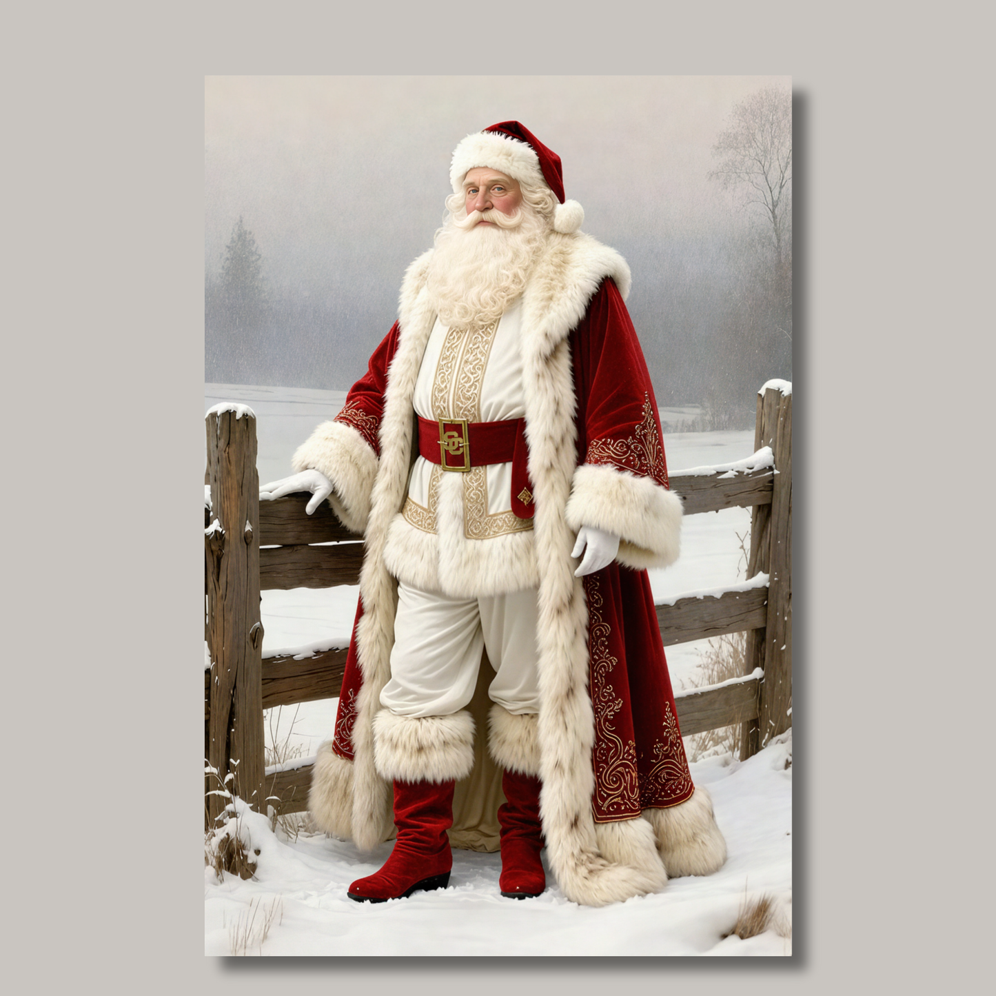 Metal Print: Noble Saint Nicholas | Santa Claus | Christmas Art | Fine Metal Print Art