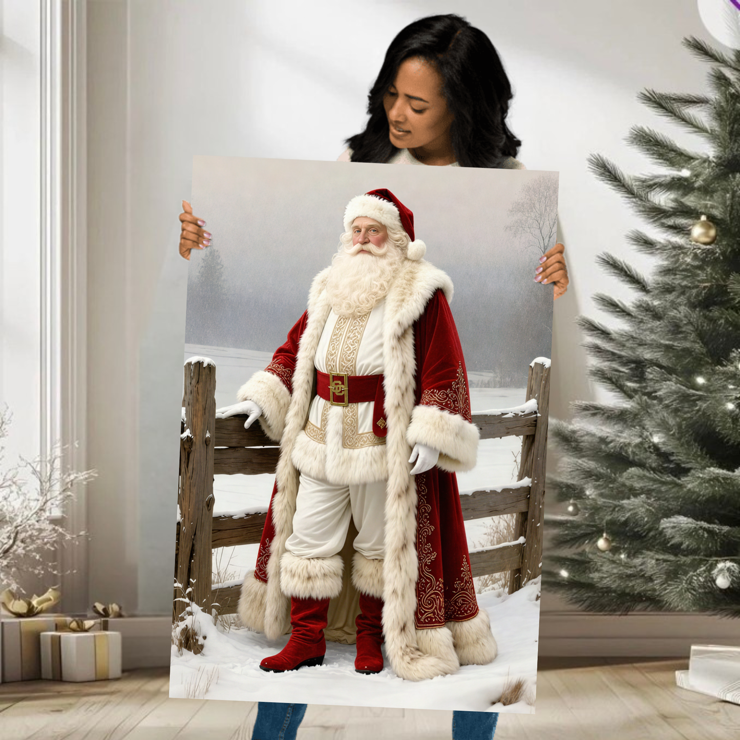 Metal Print: Noble Saint Nicholas | Santa Claus | Christmas Art | Fine Metal Print Art