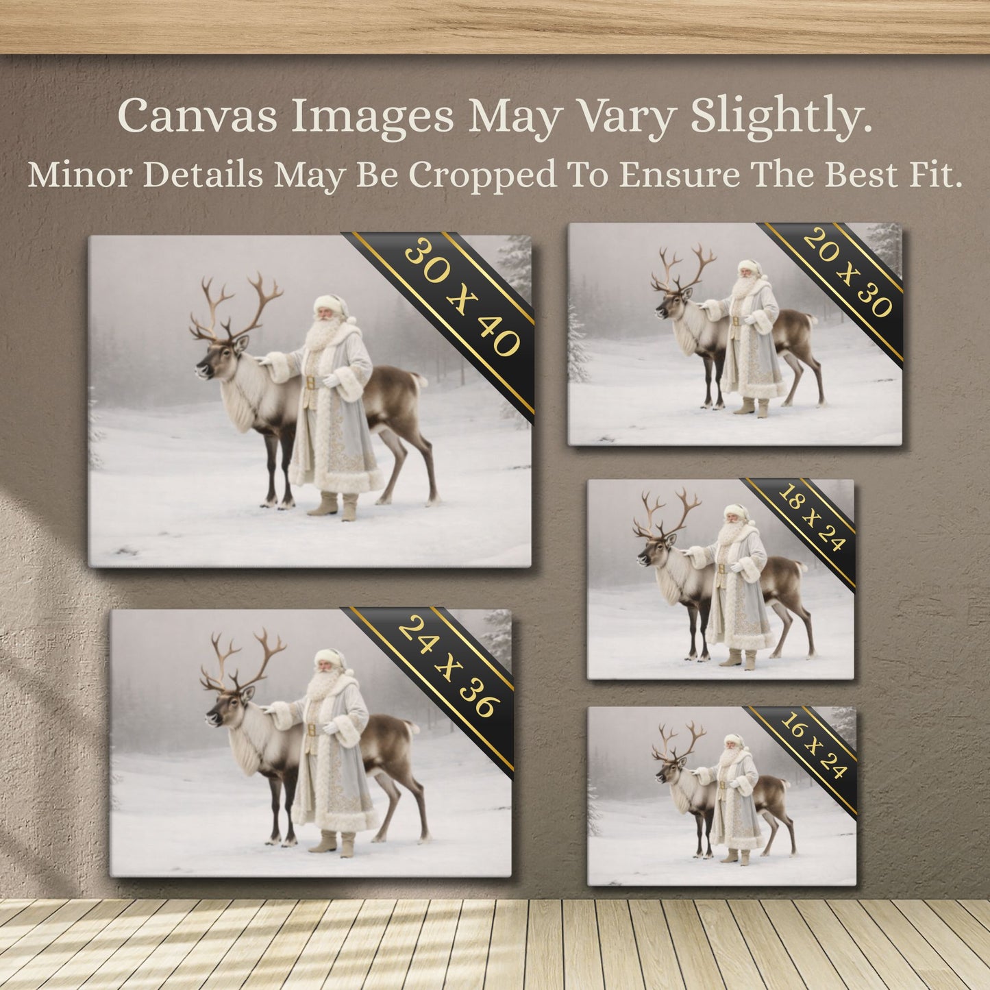 Canvas: Winter Journey of St. Nicholas | Noble Claus & Faithful Reindeer | Christmas Art | Fine Holiday Canvas Art