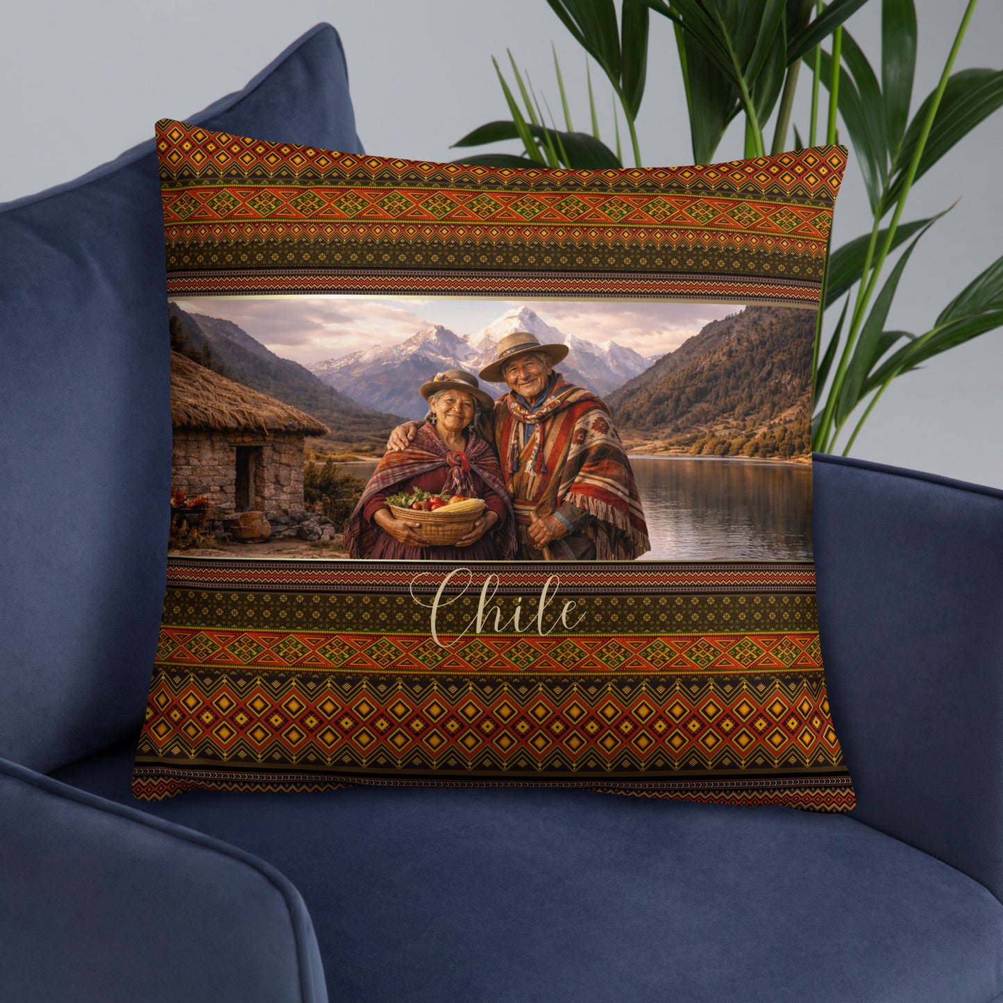 Chile Gift #2 | Chilean Gifts | Chilean Travel | Chile Pillow | Chilean Products | Chilean Art | Chile Fabric | Chile Home Decor