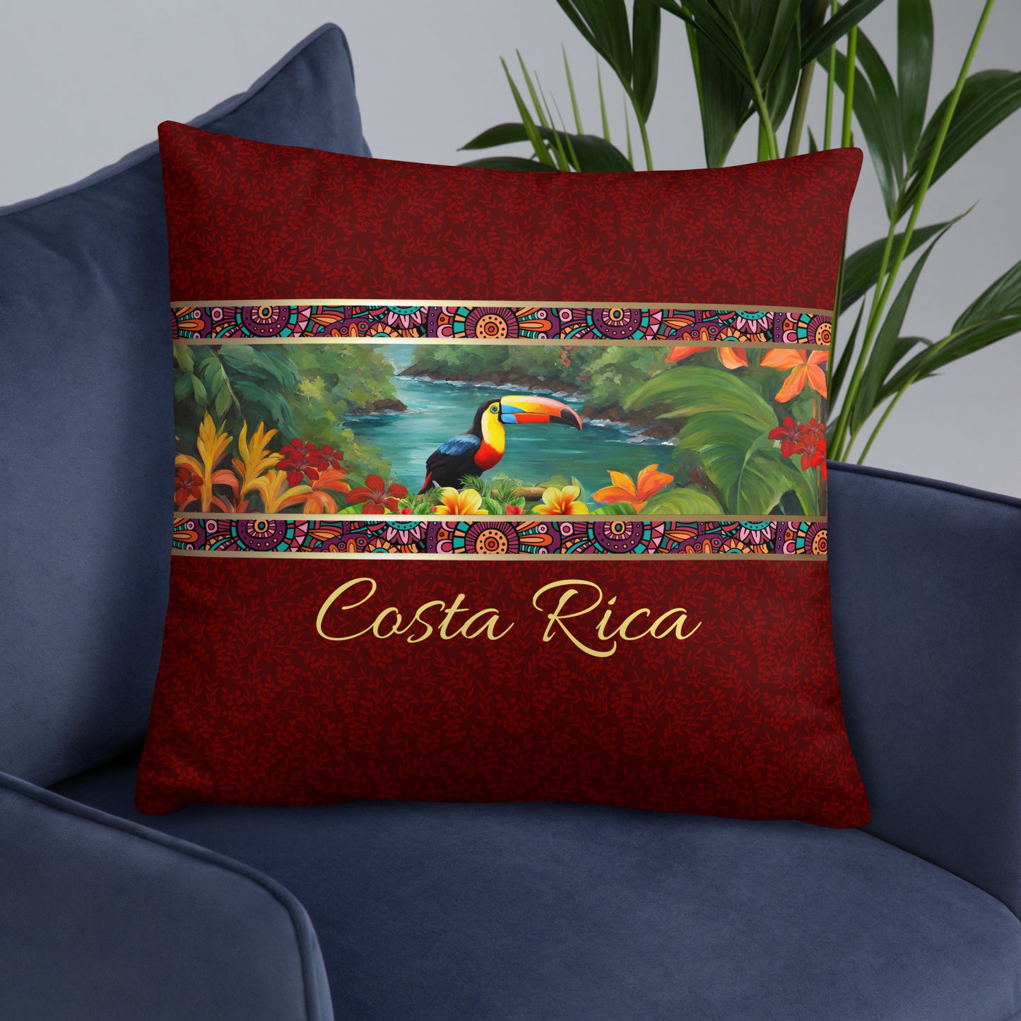 Costa Rica Travel Gift | Costa Rica Vacation Gift | Costa Rica Travel Souvenir | Costa Rica Vacation Memento | Costa Rica Home Décor | Keepsake Souvenir Gift | Travel Vacation Gift | World Travel Gift Pillow