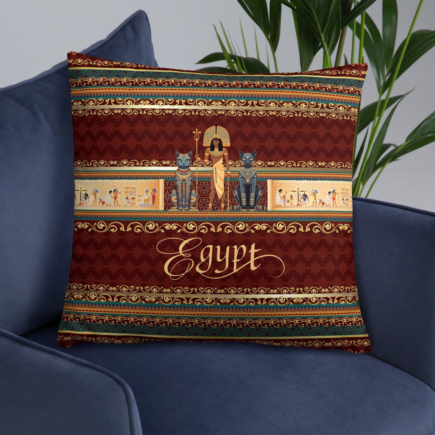 Egypt Travel Gift | Egypt Vacation Gift | Egypt Travel Souvenir | Egypt Vacation Memento | Egypt Home Décor | Keepsake Souvenir Gift | Travel Vacation Gift | World Travel Gift Pillow