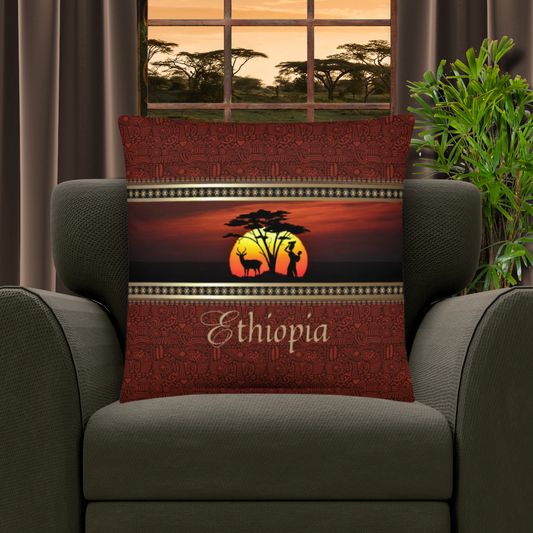 Ethiopia Travel Gift | Ethiopia Vacation Gift | Ethiopia Travel Souvenir | Ethiopia Vacation Memento | Ethiopia Home Décor | Keepsake Souvenir Gift | Travel Vacation Gift | World Travel Gift Pillow