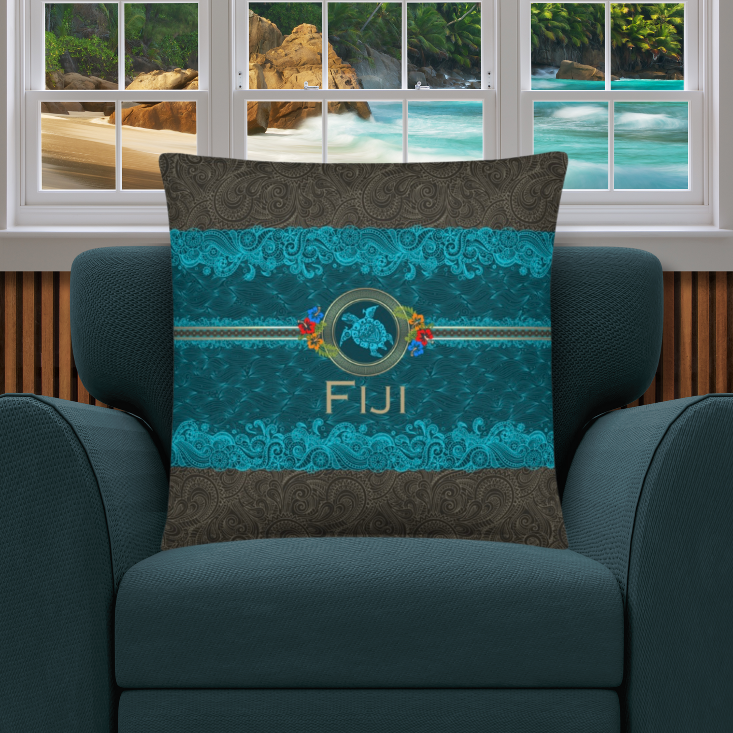 Fiji Travel Gift | Fiji Vacation Gift | Fiji Travel Souvenir | Fiji Vacation Memento | Fiji Home Décor | Keepsake Souvenir Gift | Travel Vacation Gift | World Travel Gift Pillow