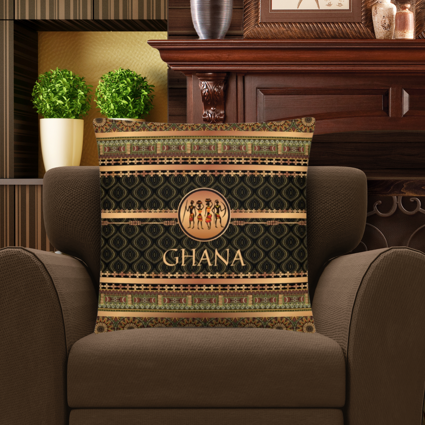 Ghana Travel Gift | Ghana Vacation Gift | Ghana Travel Souvenir | Ghana Vacation Memento | Ghana Home Décor | Keepsake Souvenir Gift | Travel Vacation Gift | World Travel Gift Pillow