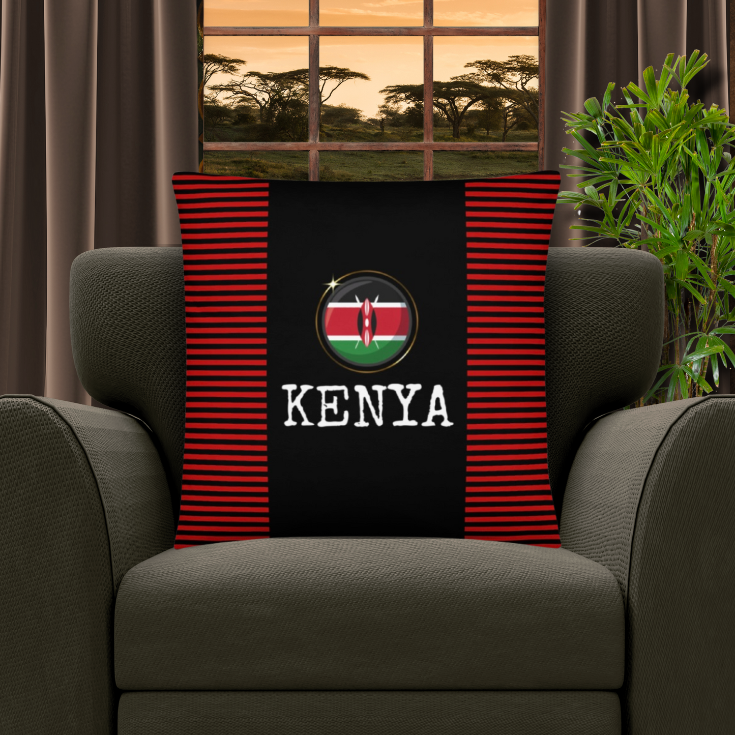 Kenya Travel Gift | Kenya Vacation Gift | Kenya Travel Souvenir | Kenya Vacation Memento | Kenya Home Décor | Keepsake Souvenir Gift | Travel Vacation Gift | World Travel Gift Pillow