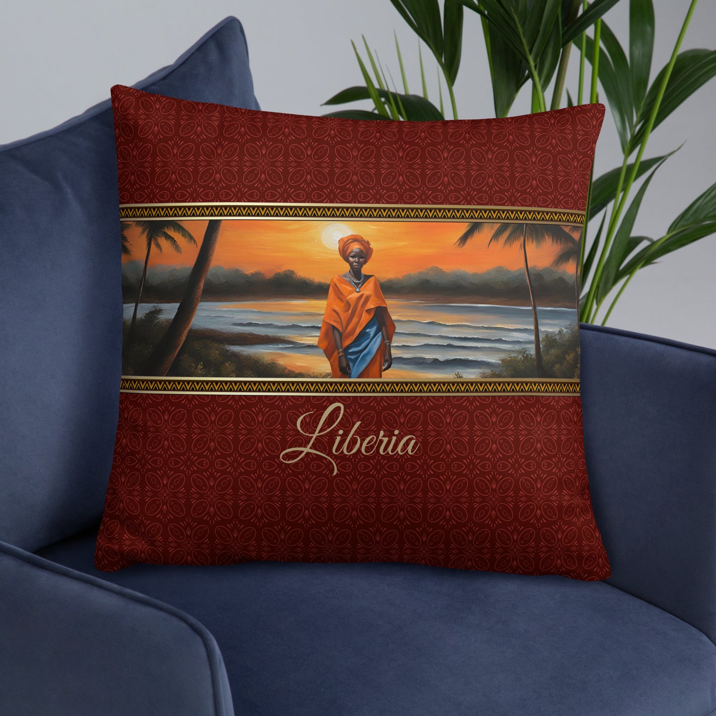 Liberia Travel Gift | Liberia Vacation Gift | Liberia Travel Souvenir | Liberia Vacation Memento | Liberia Home Décor | Keepsake Souvenir Gift | Travel Vacation Gift | World Travel Gift Pillow