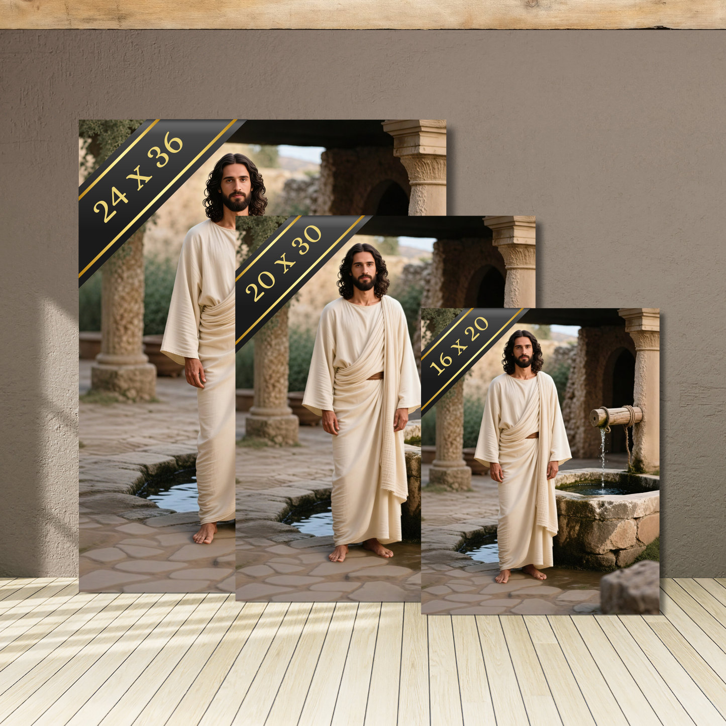 Metal Print: Yeshua and Living Water | Jesus at the Well | Come Unto Him | Modern Christian Art | Lamb of God art | Jesus in Jerusalem