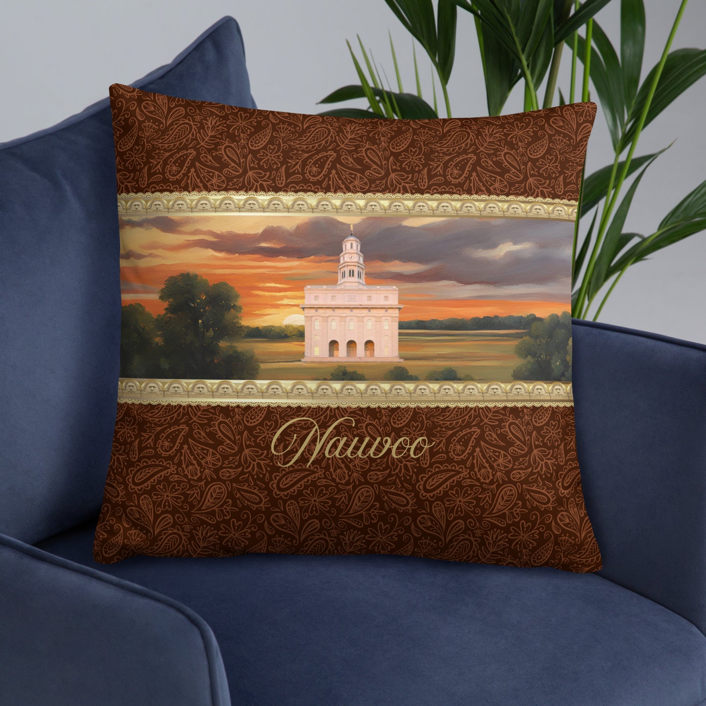 Nauvoo Temple Pillow | Nauvoo Temple Gift | Nauvoo Illinois Home Décor | Illinois Travel Keepsake | Illinois Mission Gift | Missionary Gift