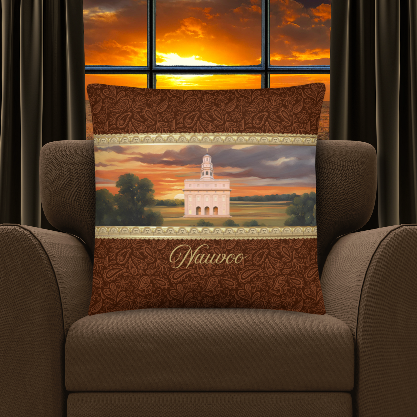 Nauvoo Temple Pillow | Nauvoo Temple Gift | Nauvoo Illinois Home Décor | Illinois Travel Keepsake | Illinois Mission Gift | Missionary Gift