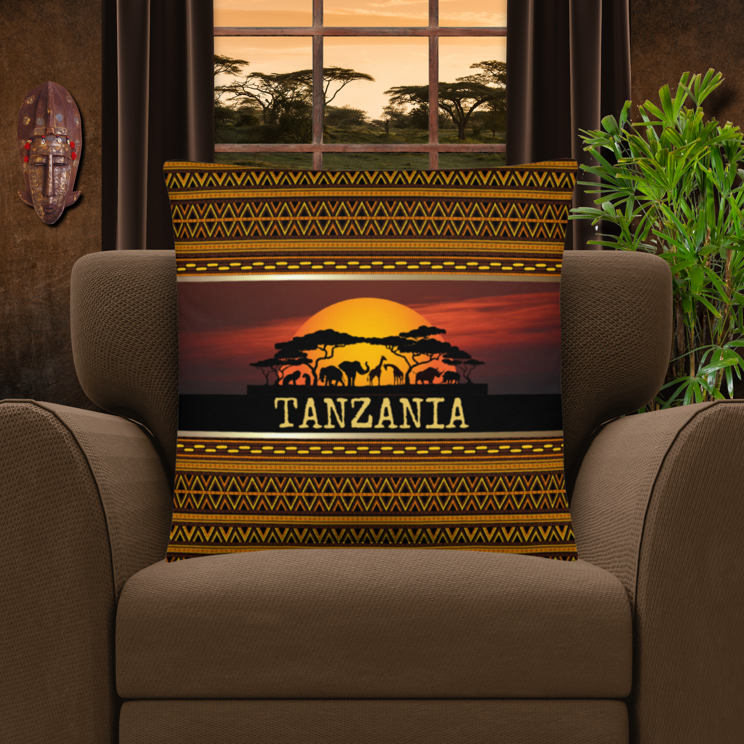 Tanzania Travel Gift | Tanzania Vacation Gift | Tanzania Travel Souvenir | Tanzania Vacation Memento | Tanzania Home Décor | Keepsake Souvenir Gift | Travel Vacation Gift | World Travel Gift Pillow