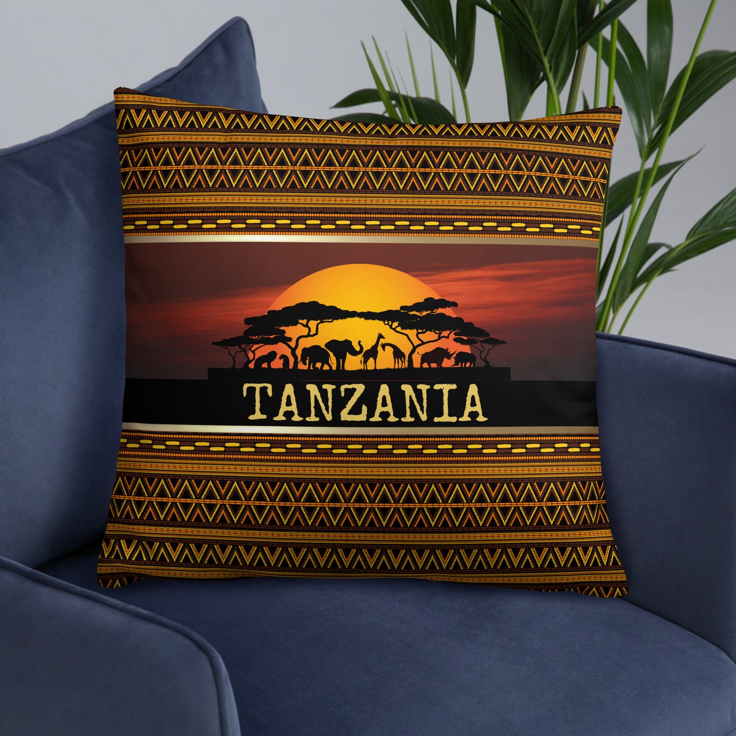 Tanzania Travel Gift | Tanzania Vacation Gift | Tanzania Travel Souvenir | Tanzania Vacation Memento | Tanzania Home Décor | Keepsake Souvenir Gift | Travel Vacation Gift | World Travel Gift Pillow