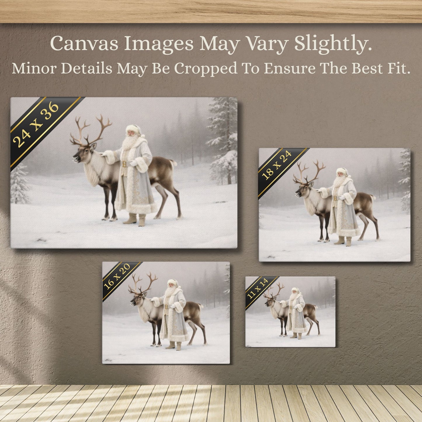 Thin Canvas: Winter Journey of St. Nicholas | Noble Claus & Faithful Reindeer | Christmas Art | Fine Holiday Canvas Art