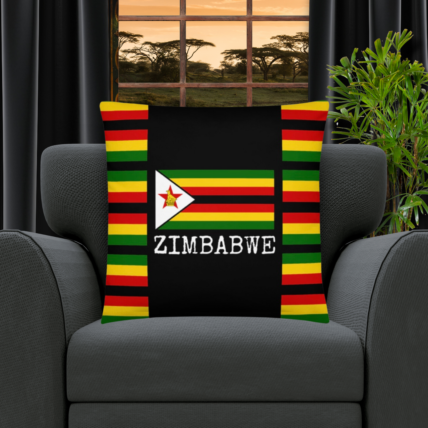 Zimbabwe Travel Gift | Zimbabwe Vacation Gift | Zimbabwe Travel Souvenir | Zimbabwe Vacation Memento | Zimbabwe Home Décor | Keepsake Souvenir Gift | Travel Vacation Gift | World Travel Gift Pillow