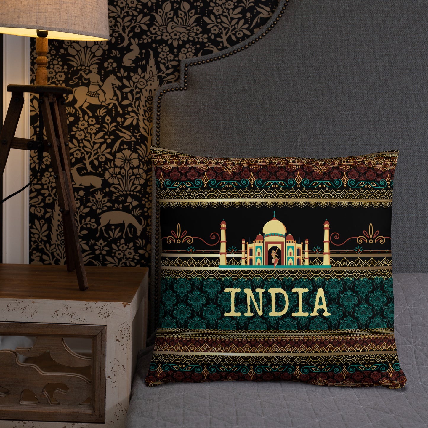 India Travel Gift | India Vacation Gift | India Travel Souvenir | India Vacation Memento | India Home Décor | Keepsake Souvenir Gift | Travel Vacation Gift | World Travel Gift Pillow