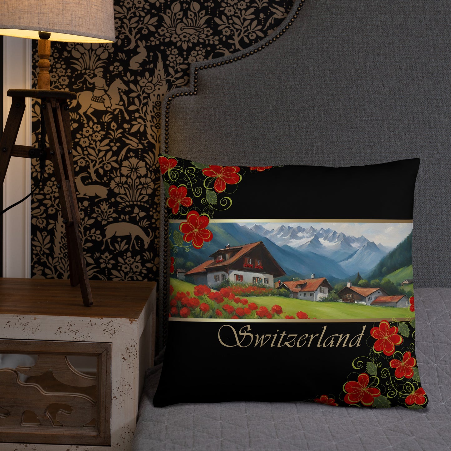 Switzerland Travel Gift #2 | Switzerland Vacation Gift | Switzerland Travel Souvenir | Switzerland Vacation Memento | Switzerland Home Décor | Keepsake Souvenir Gift | Travel Vacation Gift | World Travel Gift Pillow