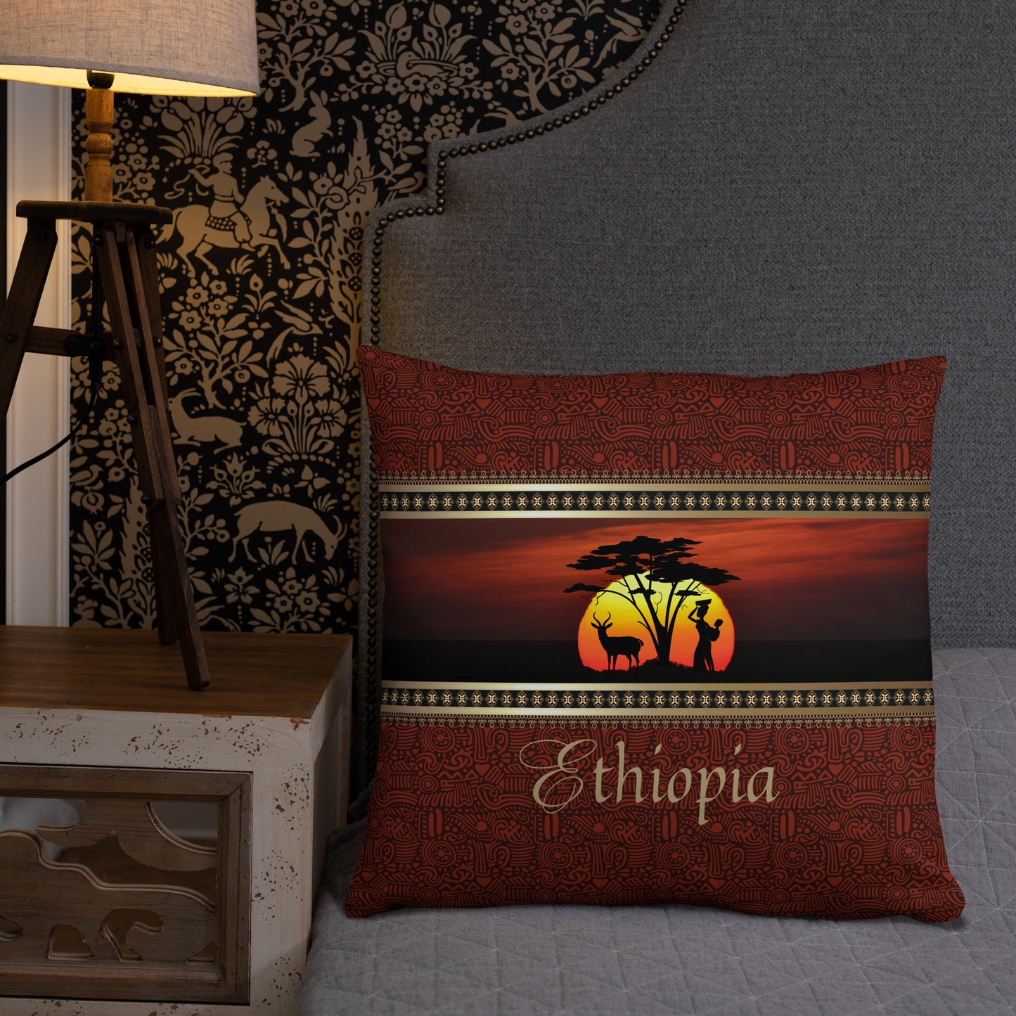 Ethiopia Travel Gift | Ethiopia Vacation Gift | Ethiopia Travel Souvenir | Ethiopia Vacation Memento | Ethiopia Home Décor | Keepsake Souvenir Gift | Travel Vacation Gift | World Travel Gift Pillow