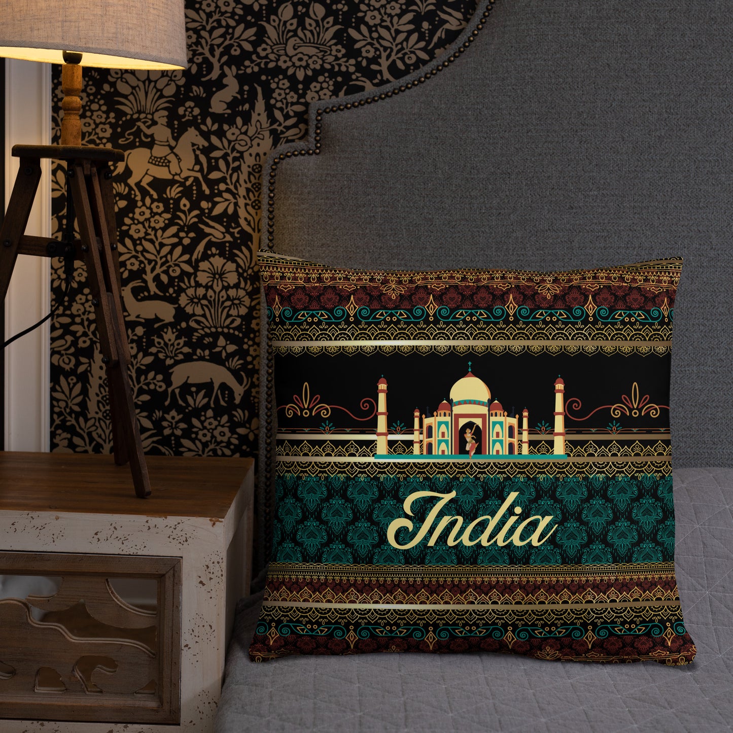 India Travel Gift | India Vacation Gift | India Travel Souvenir | India Vacation Memento | India Home Décor | Keepsake Souvenir Gift | Travel Vacation Gift | World Travel Gift Pillow