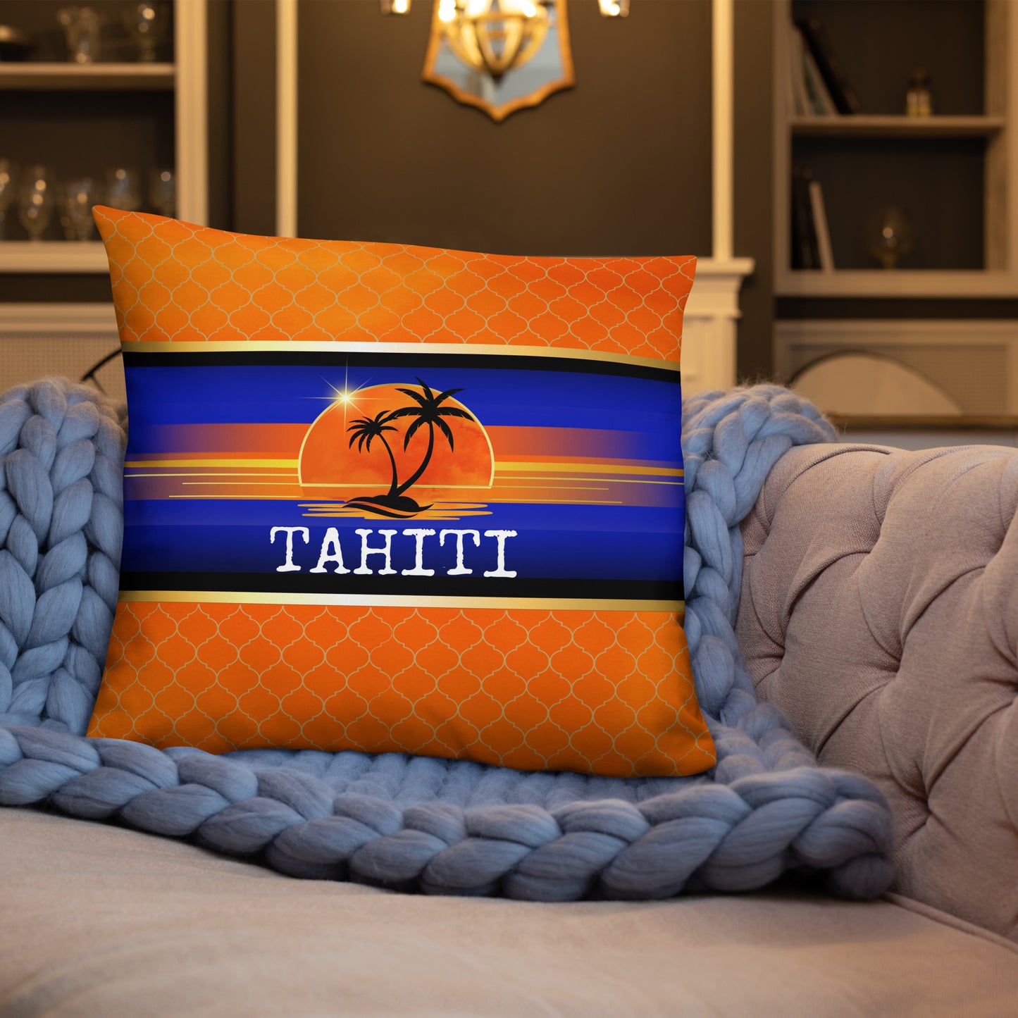 Tahiti Travel Gift | Tahiti Vacation Gift | Tahiti Travel Souvenir | Tahiti Vacation Memento | Tahiti Home Décor | Keepsake Souvenir Gift | Travel Vacation Gift | World Travel Gift Pillow