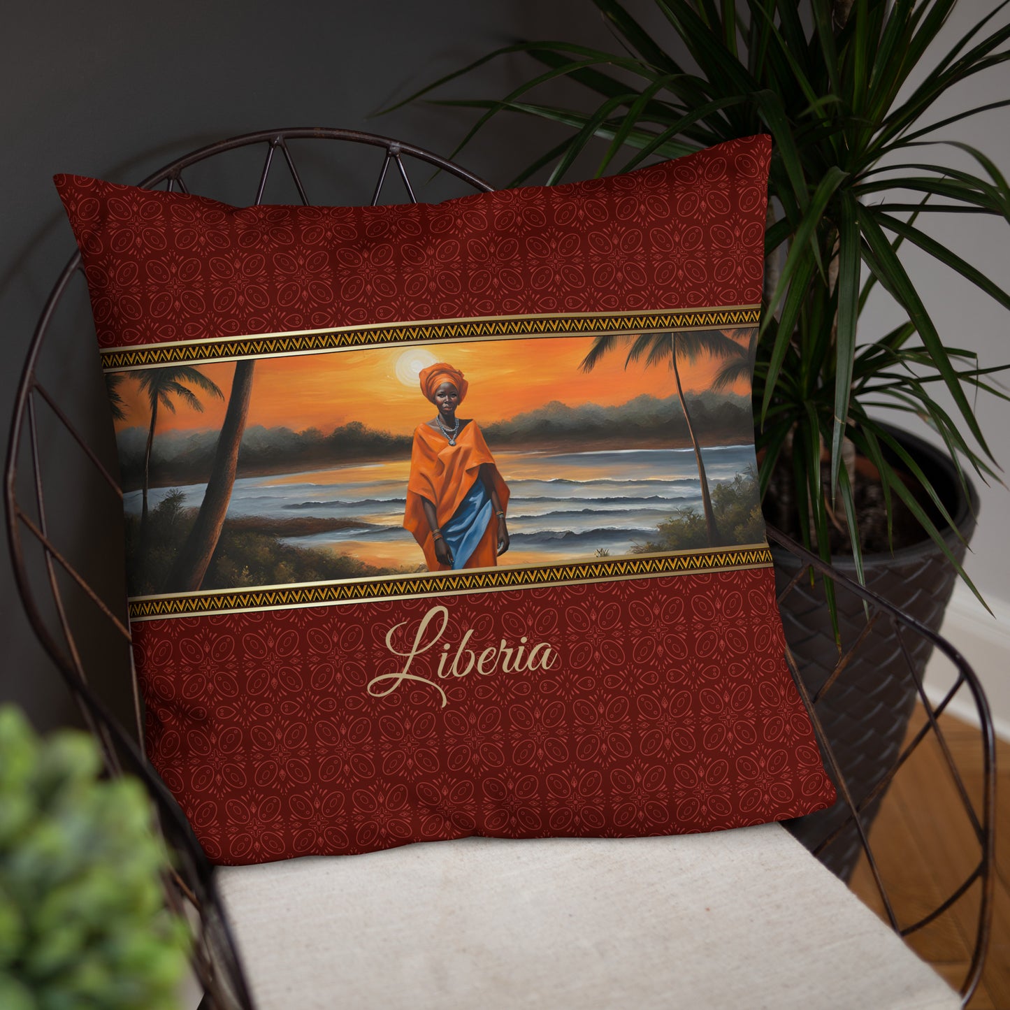 Liberia Travel Gift | Liberia Vacation Gift | Liberia Travel Souvenir | Liberia Vacation Memento | Liberia Home Décor | Keepsake Souvenir Gift | Travel Vacation Gift | World Travel Gift Pillow