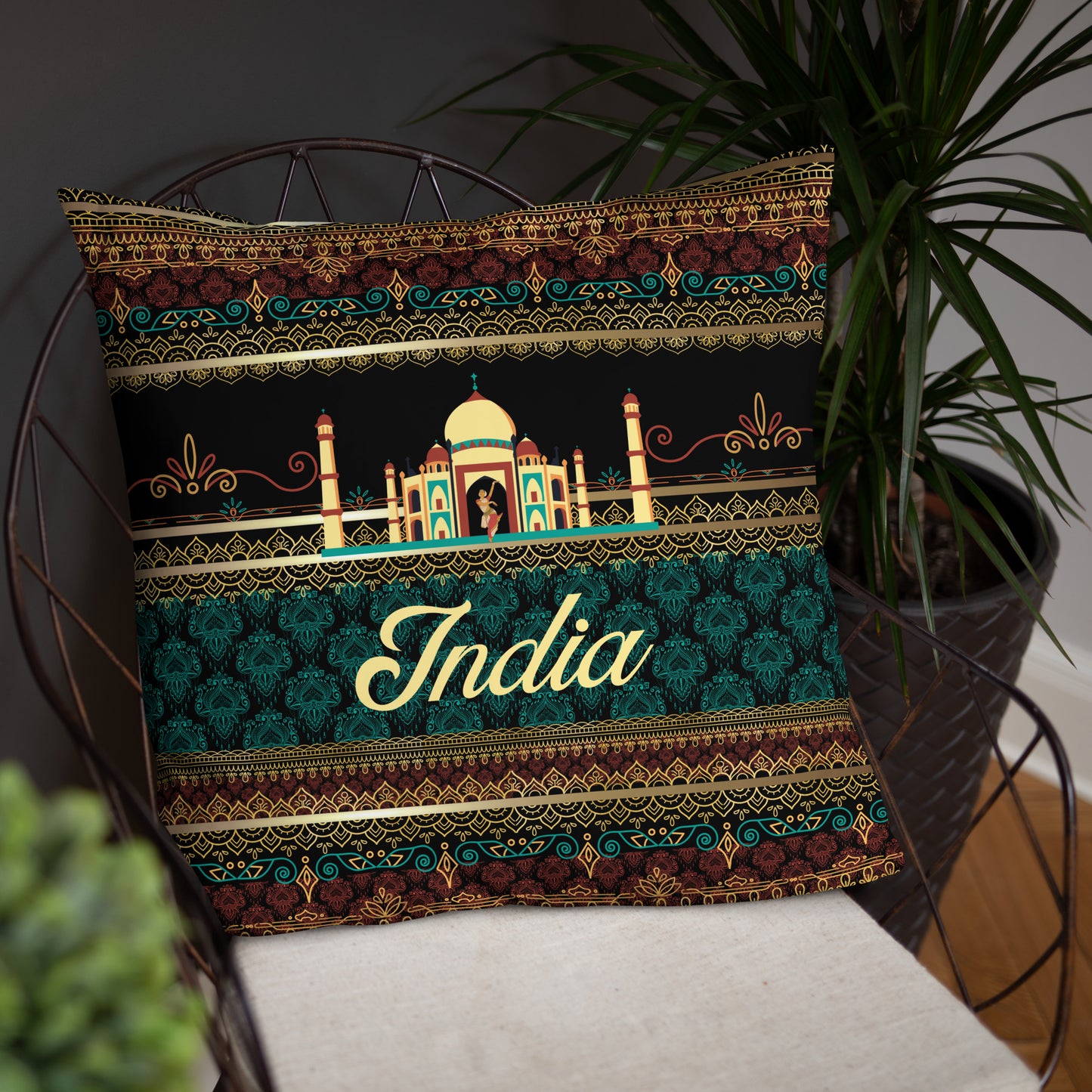 India Travel Gift | India Vacation Gift | India Travel Souvenir | India Vacation Memento | India Home Décor | Keepsake Souvenir Gift | Travel Vacation Gift | World Travel Gift Pillow