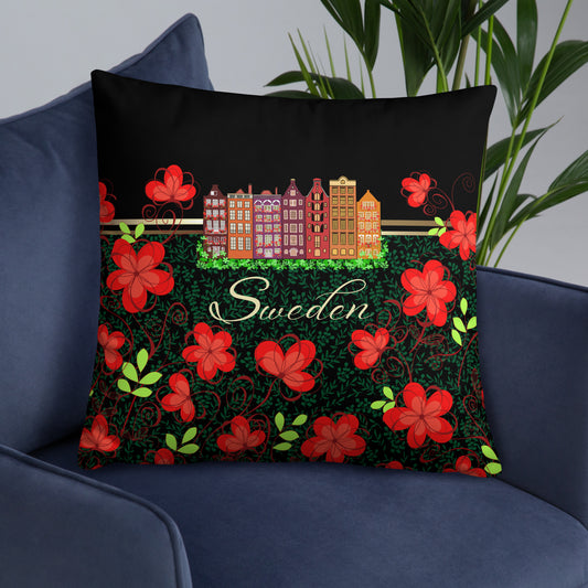 Sweden Travel Gift | Sweden Vacation Gift | Sweden Travel Souvenir | Sweden Vacation Memento | Sweden Home Décor | Keepsake Souvenir Gift | Travel Vacation Gift | World Travel Gift Pillow