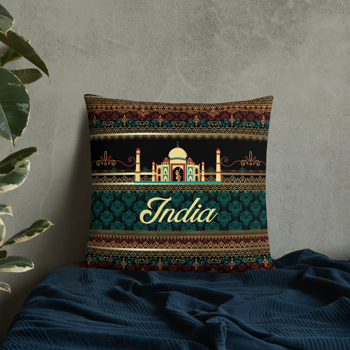 India Travel Gift | India Vacation Gift | India Travel Souvenir | India Vacation Memento | India Home Décor | Keepsake Souvenir Gift | Travel Vacation Gift | World Travel Gift Pillow